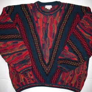 TUNDRA Rainbow Ombre Cotton Sweater Coogi Style L